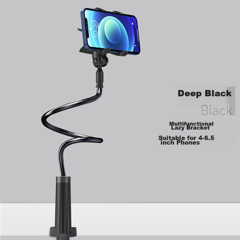 MAIKUQI Bedside Table Lazy Stand Phone Holder Adjustable Multifunctional Universal Clip Style Athens Black 75cm