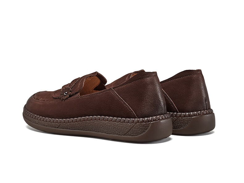 Yierkang Women's Slip-On Soft-Soled Shoes for Middle-Aged And Elderly Mothers, Commuter Leather Shoes 29635W Brown 39 9