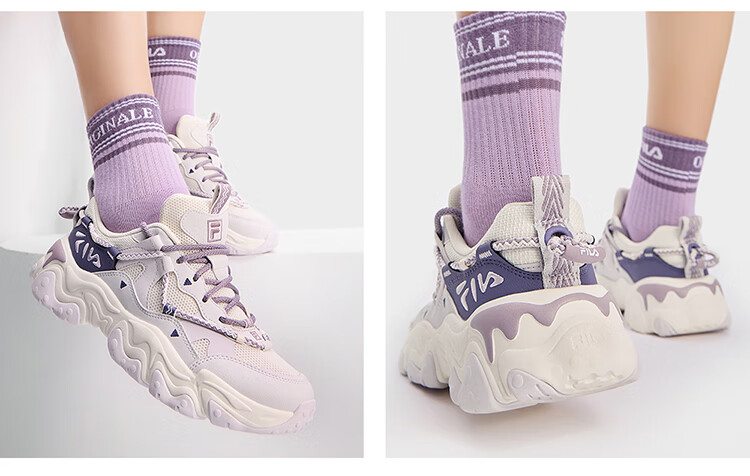 FILA Official Women's Dad Sneakers Sports Shoes Cat Claw Shoes 5th Generation Retro Casual Shoes 21