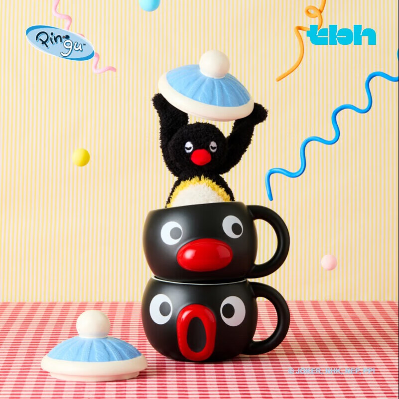 Tbh Pingu Ceramic Mug Water Cup Gift Box Set Drinking Cup Couple Cups Large Capacity Water Cup Gift for Others