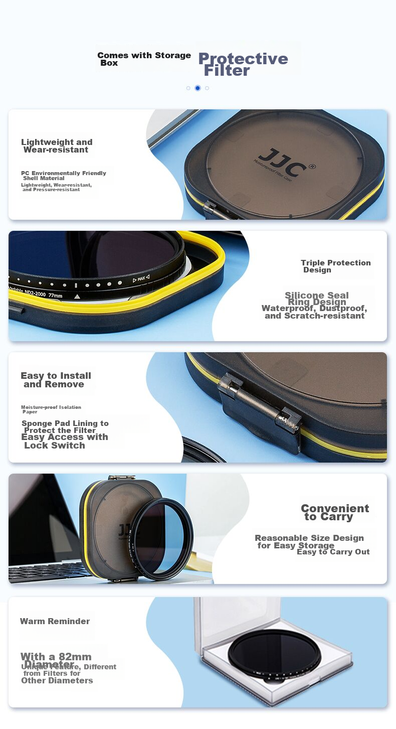 JJC [11 Adjustable Stops] ND Filter 55mm Neutral Density Filter ND2-2000 Variable, Suitable for Canon R10 R7 Nikon Sony A7m4/m3 A6700 Fuji X-Tonle 13