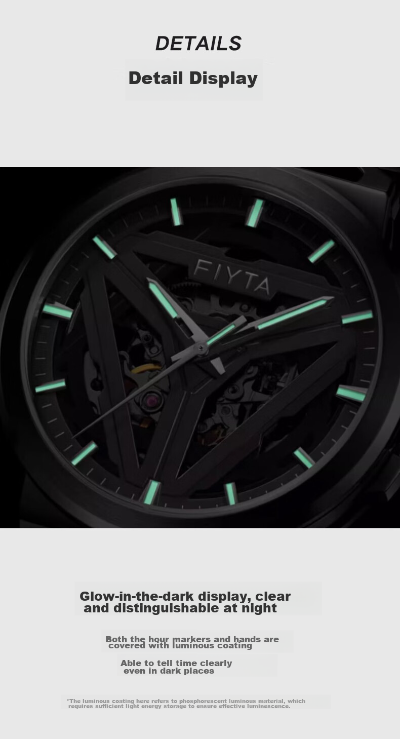 FIYTA Star Series "Space Capsule", Cool Black Hollow Mechanical Chinese Style Men's Watch, Holiday Gift for Me 12