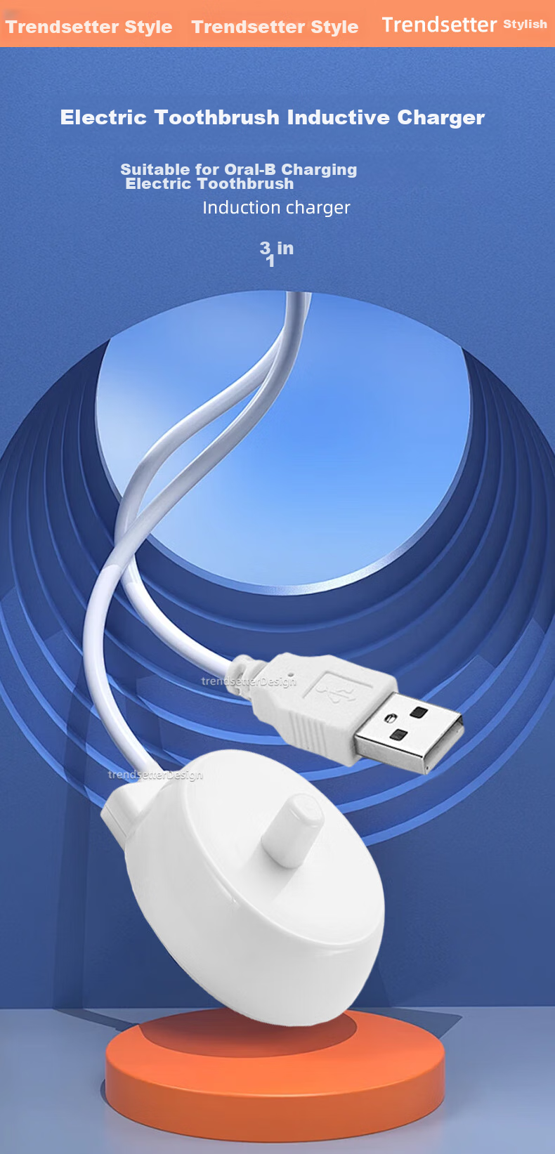 Chaofan Compatible with Oral-B Electric Toothbrush Charger for IO3 IO5/D10/D12/S12/S18/p2000/4000/POR600/pro3/pro4, Inductive Charging Base 1