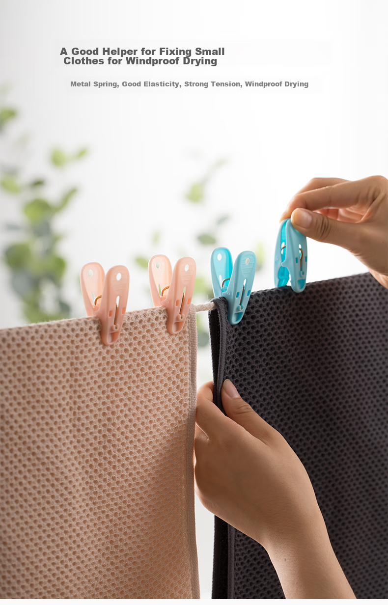 CHAHUA Clothes Hangers, Plastic Drying Clips, Fixed Clips for Socks, Windproof Clips for Clothes And Quilts, 24 Pieces 3