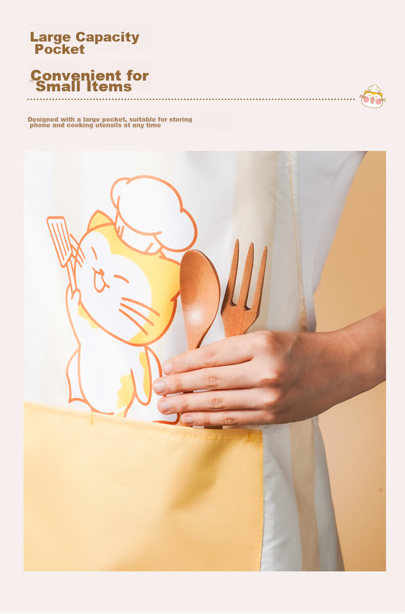 Mohuanchufang Apron, Household Kitchen Cooking Waterproof And Oil-Proof, Housework Cleaning, Female Catering Work Uniform 4