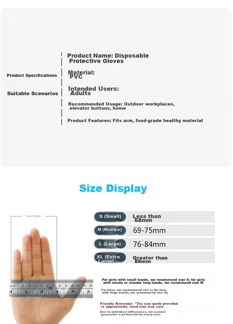 WOLSGIN Disposable PVC Gloves, 100 Pieces, Large Size, Food Grade, Thickened, for Kitchen, Dishwashing, Catering, Cleaning And Inspectio 4