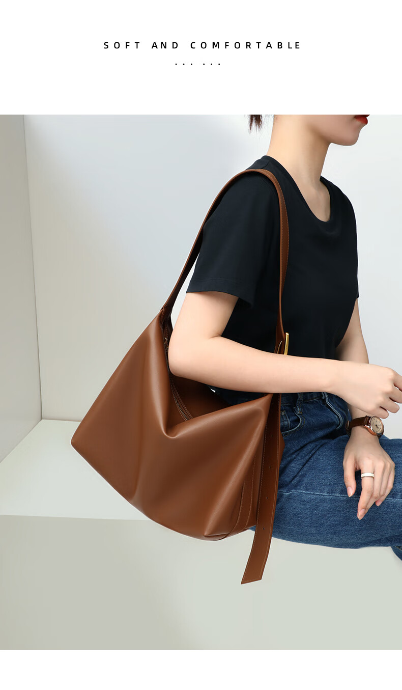 Viney Large Capacity Cowhide Tote Bag for Women Shoulder Crossbody Underarm Bag Birthday Gift High-End Feel for Girlfriend Wife 9