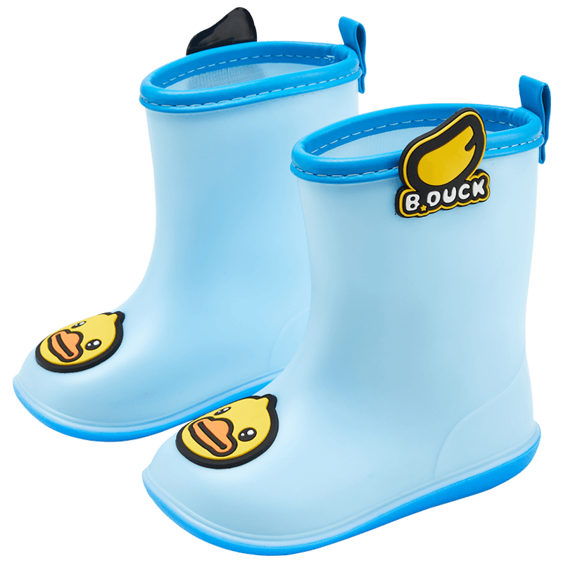 B.Duck Children's Rain Boots, Fashionable Waterproof Shoes for Boys And Girls, Baby Water Shoes for Elementary School Students, 5955 Blue, Size 30