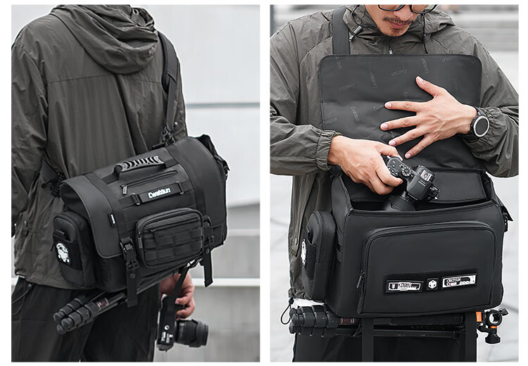 CWATCUN Shoulder Camera Bag, Functional Bag for DSLR And Lenses, Photography Bag, Three-Point Backpack, Stylish Design, Waterproof And Scratch-Resistant Fabric, for Me 30
