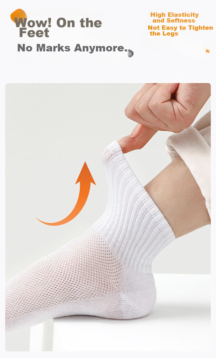LangSha Children's Socks, Boys' Summer Thin Mesh Breathable Mid-Calf Socks, for Older Children And Students, White Socks 9