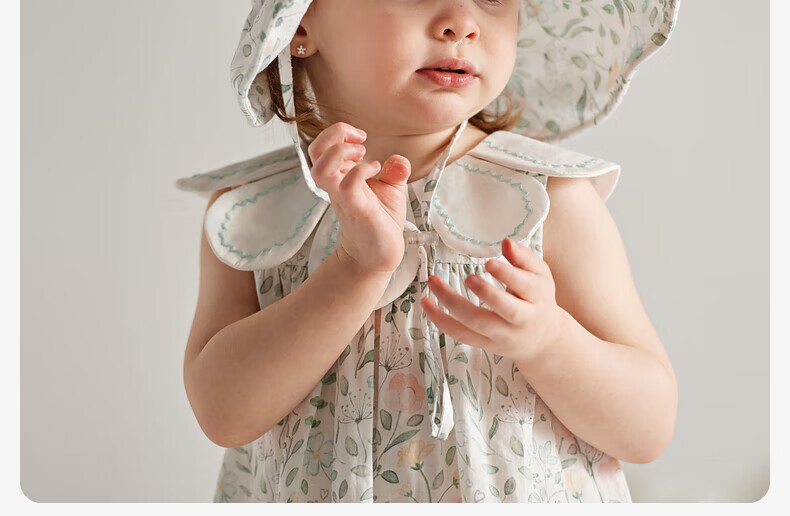 DAVE & BELLA Children's Hat, Summer Girls' Outdoor Printed Bucket Hat, Stylish Sun Visor for Baby Girls 2
