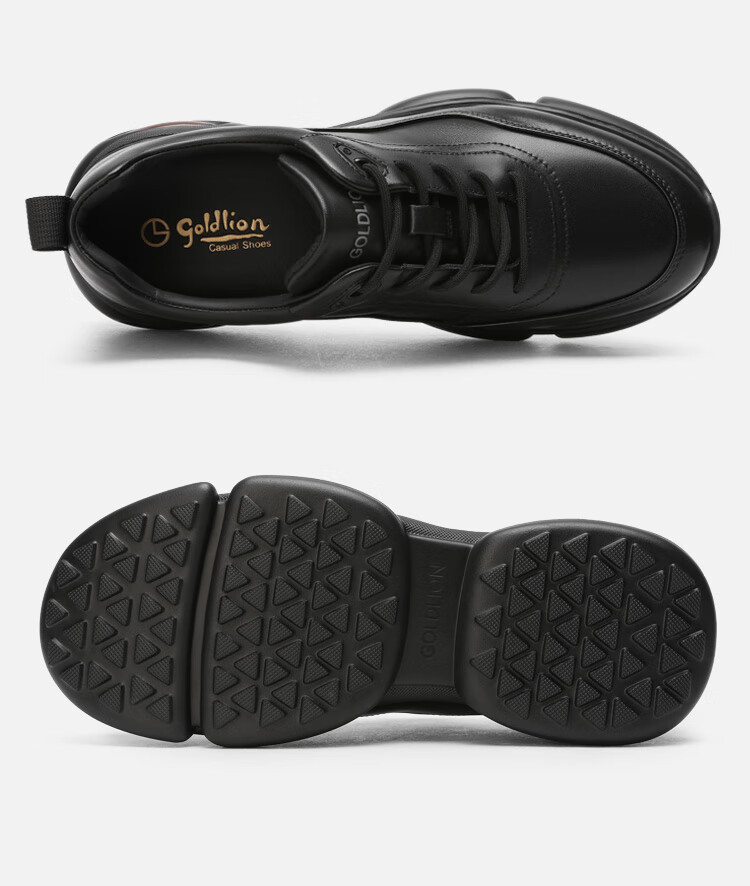 Goldlion Men's Shoes, Thick-Soled Casual Shoes, Soft And Durable Outdoor Trendy Versatile Sneakers, G559430518AAA, Black, Size 39 11