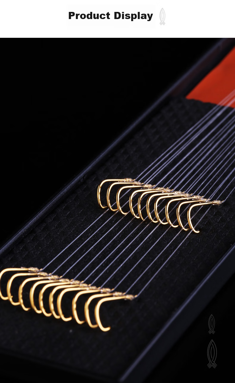 Minjianyiren Gold Sleeve Line Double Hook Set Pre-Tied Fishing Line Set with Gold Glaze, Ready-Made Fishing Tackle, Small Baitiao Carp 8