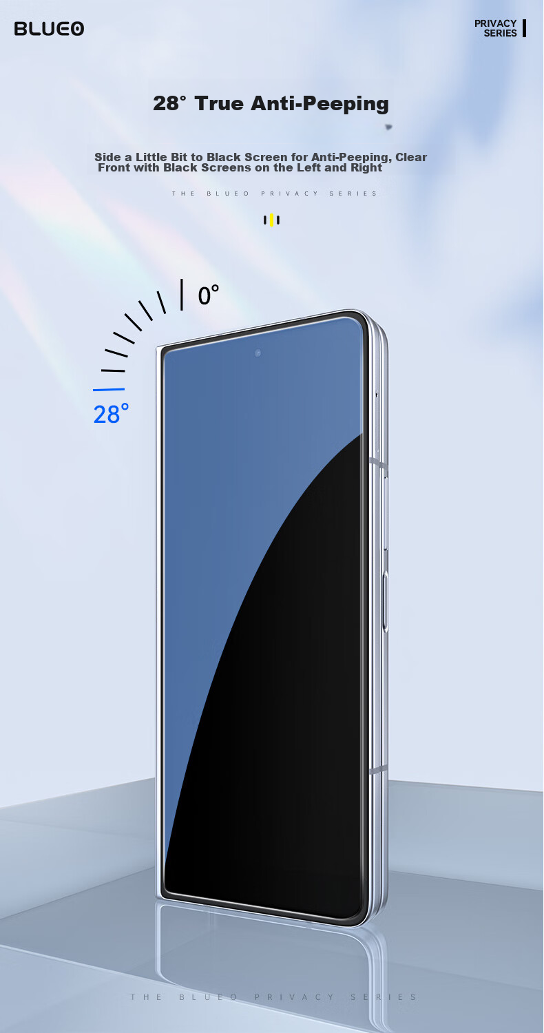 Lanxingxiansheng Privacy Screen Protector for Samsung W25, Anti-Peeping Tempered Glass Film, W25 Phone Film, High-Definition Screen Protector, Anti-Spy, Anti-Peeping, Shatterproof Protective Film 7