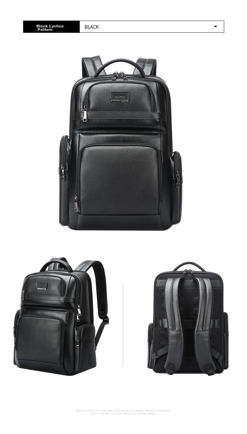 Bopai Leather Business Backpack for Men, 16-Inch Laptop Bag, Travel Schoolbag, Father's Day Gift 18