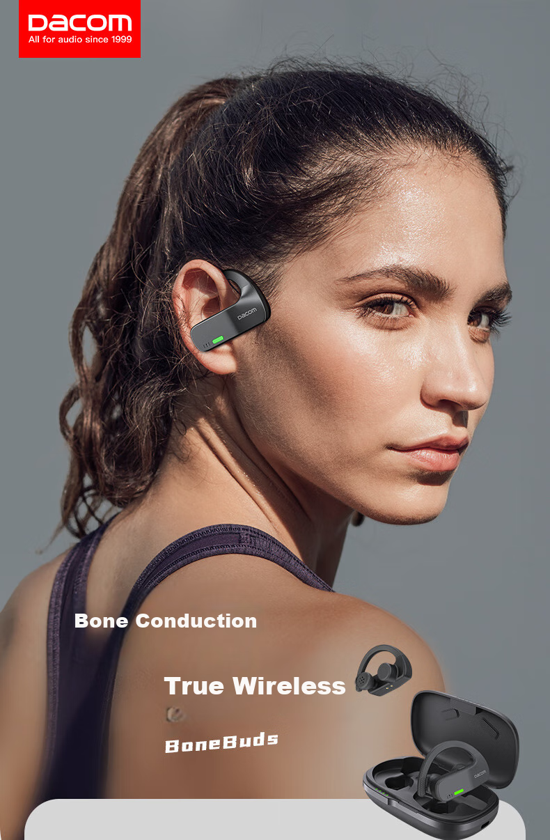 Dacom OpenBuds [Apple MFI Certified] Open-Style Bluetooth Earphones for Sports And Running, Non-In Wireless Ear-Hook Air-Bone Conduction Concept, Compatible with Huawei And Xiaomi 2