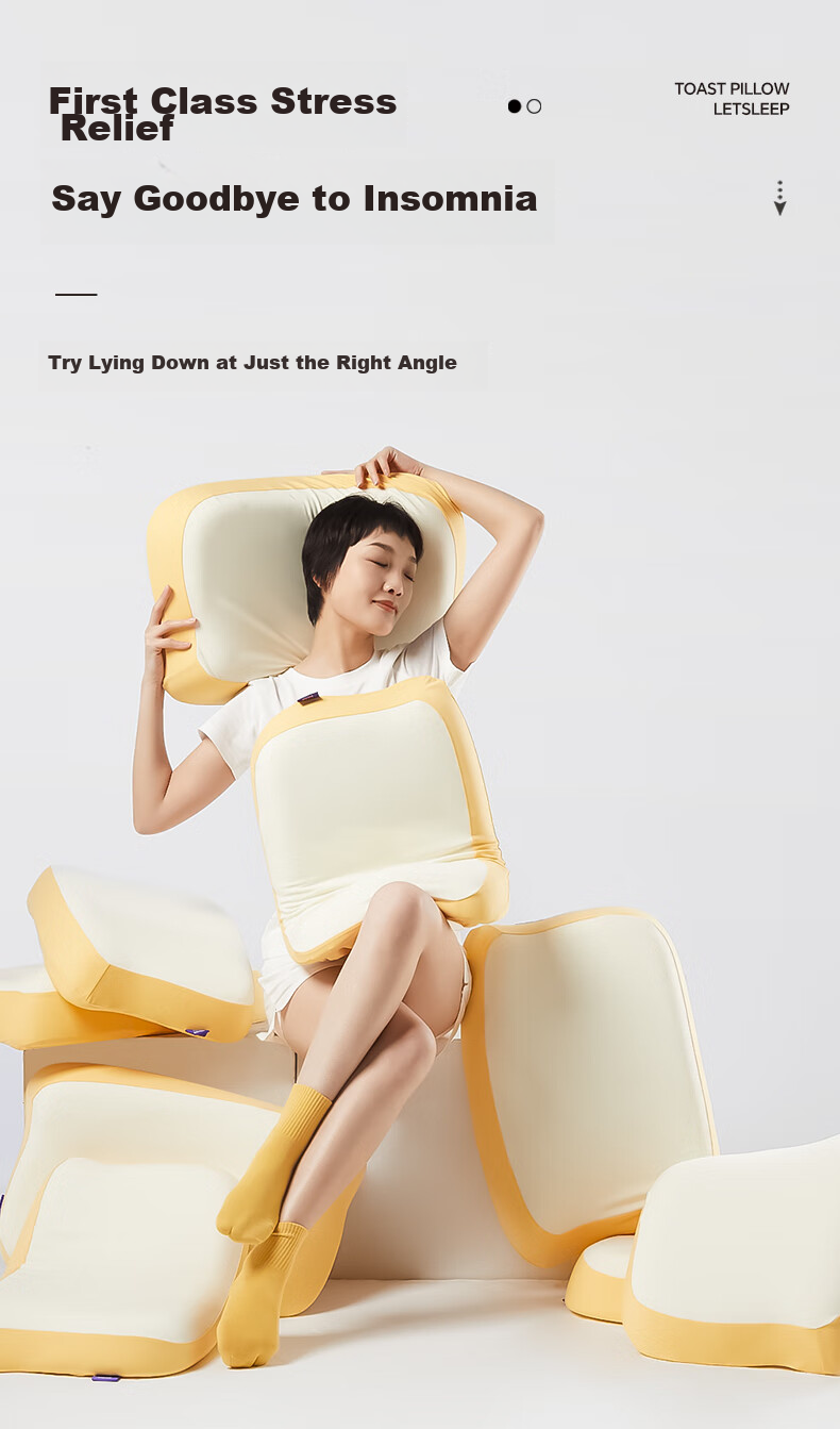 Let's Sleep Silicone Toast Pillow for Adults, Mother And Baby Class A, Cervical Spine Memory Pillow, Slow Rebound High Breathable Nipple-Level Material 5