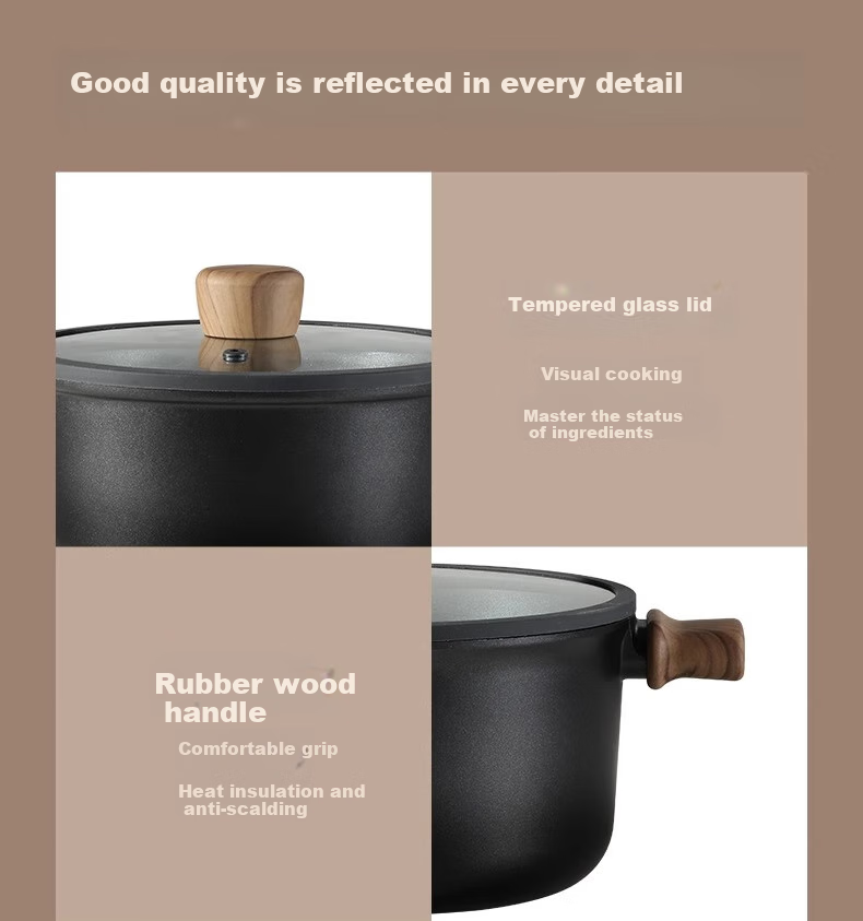 Carote Non-Stick Soup Pot Multi-Functional Stew Milk Pot Steamer Frying Pan Induction Cooker Maifan Stone Instant Noodle Pot 18