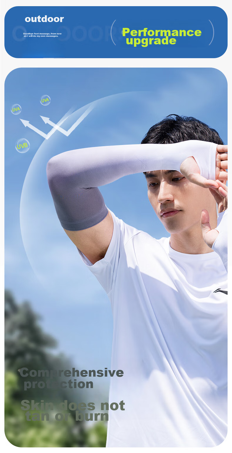 Li-Ning Ice Sleeves for Men And Women, Sun Protection Ice Silk Arm Sleeves, Gradient Men's UV Protection, 2026 New Cycling Arm Guards for Women, Summer 4