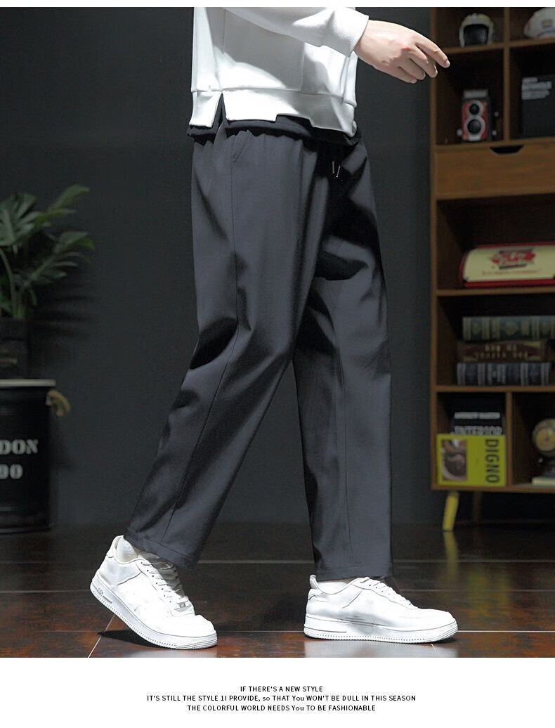 Huili Men's Sports Casual Pants, Summer Ice Silk Quick-Dry Trousers, Loose Straight-Leg Pants for Men, Athletic Pants 22
