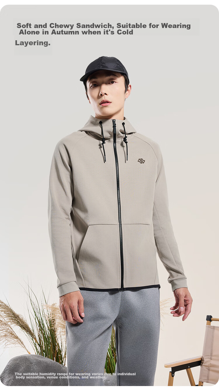 JD Original Air Warm Sports Jacket for Men, Knitted Hooded Spring Outdoor Windproof Warm Running Casual Coat, Black Size S 9