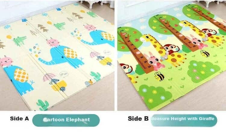 JOYNCLEON Crawling Mat, Baby Cartoon Play Mat, Infant Thickened Living Room Foldable Double-Sided Carpet, Jwj32985 9