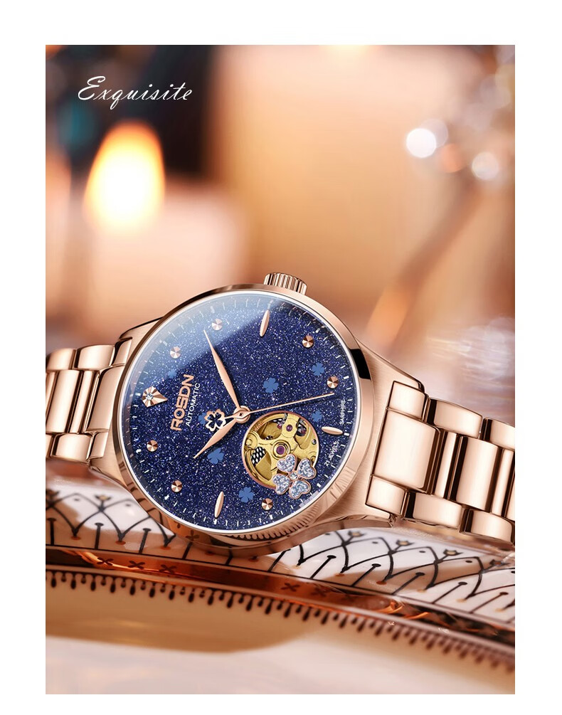 ROS DN Shihua Lucky Four-Leaf Clover Birthday Gift for Girlfriend, Women's Watch, Brand Mechanical Top Ten Watches 13