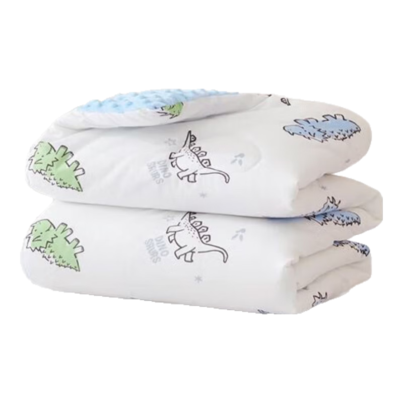 MERCURY Kids Pure Cotton Gauze Low-Allergy Antibacterial Spring And Autumn Dotted Quilt (Soft Blue) 100cm×120cm Class A Washable