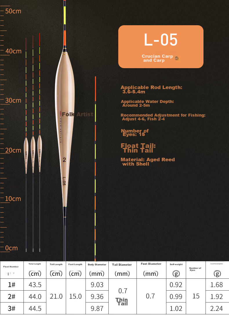 Minjianyiren Huanhou Series Reed Floats, Highly Sensitive, for Black Pit Competition Fishing, Carp And Mixed Fish, Eye-Catching Bait Floats 9
