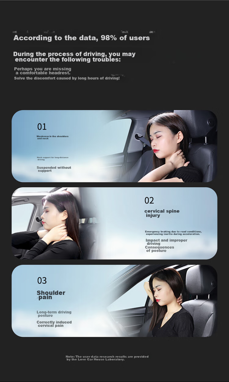 Rice Soup Car Headrest, 3D Neck Pillow, Space Memory Foam Cervical Pillow, Car Cushion, Backrest, I-725AB 6