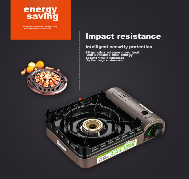 Iwatani Portable Cassette Stove, Outdoor Windproof Camping Gas Stove, Hot Pot Cooker, ZKZ-2F + Double-Sided Hot Pot Set 9