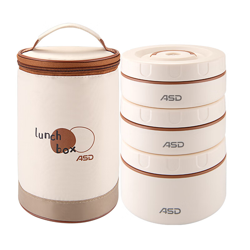 ASD Lunch Box Set, Microwave Safe, for Office Workers And Students, Portable Meal Container, 3-Piece Set RWS03H10WG