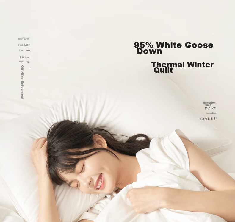 Interlagos Ergonomic 95% White Goose Down Comforter, Japanese Imported Duvet Insert, 700g Winter Quilt, 150*200cm 1