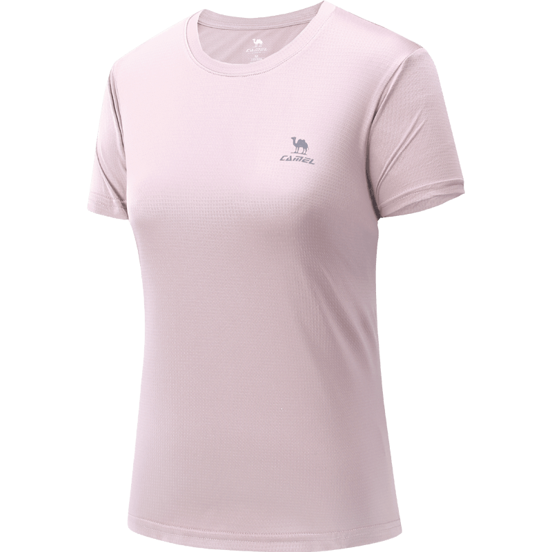 CAMEL Women's Short Sleeve T-Shirt, New Summer Loose Fit Round Neck Outdoor Sportswear, Running Training Ultra-Thin Quick Dry Top