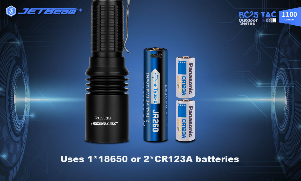 JETBeam BC25TAC High-Intensity Flashlight, Outdoor Bright Long-Range Emergency Camping Light 22