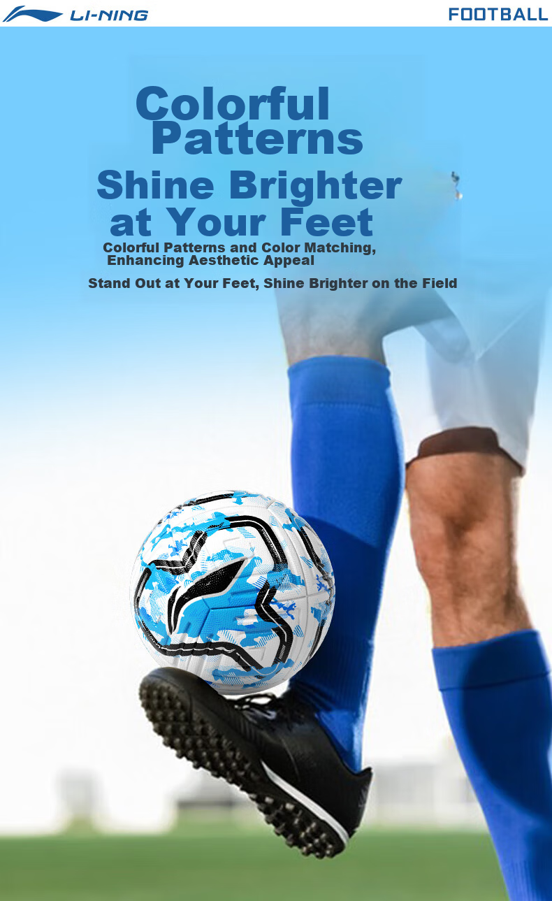 Li-Ning Soccer Ball Size 5 for Adults, Middle School Students, High School Entrance Exam, Standard Wear-Resistant And Durable, Youth Exam-Specific Training Ball, Size 5 Gift 3