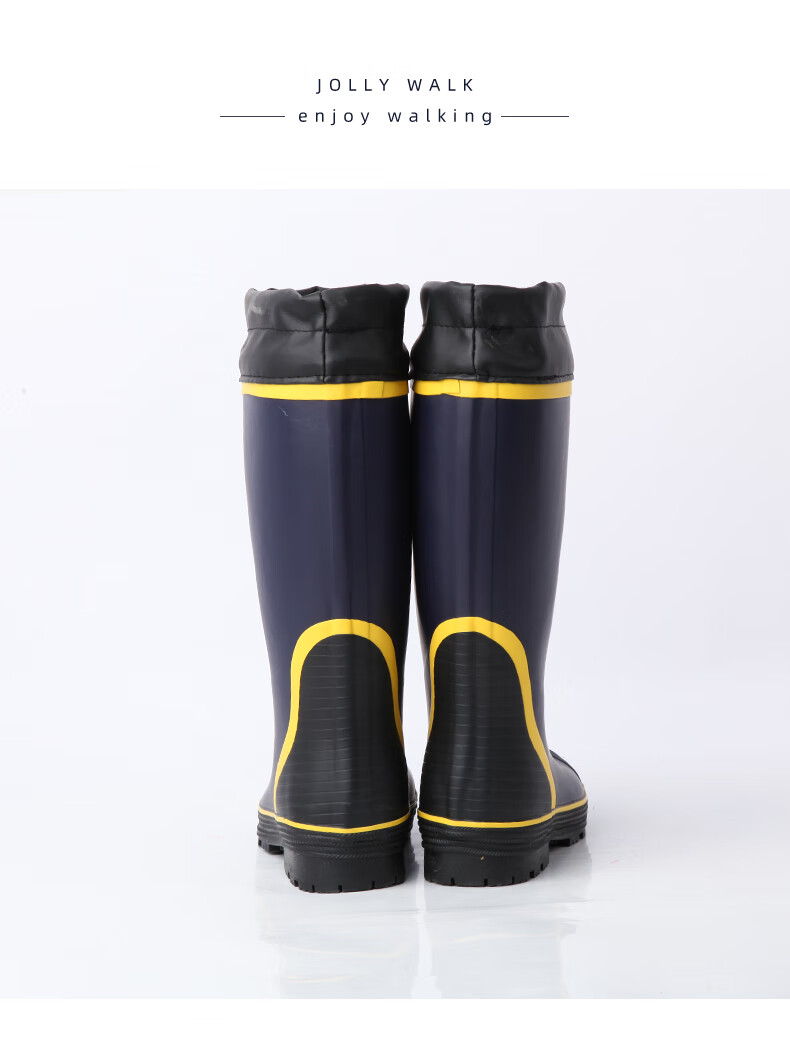 Jolly Walk Water Boots, Rain Boots for Men, High-Top Waterproof Shoes, Long Fishing Boots, Car Washing Waterproof Overshoes, Rubber Shoes JW211 Blue And Yellow 41 20