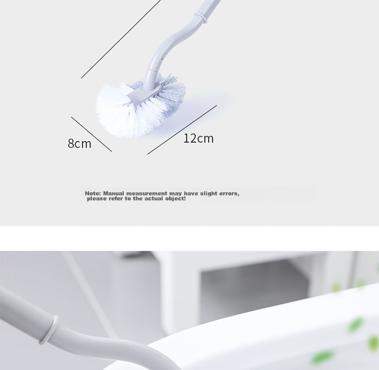 FOOJO Toilet Brush Set of 2, Gray, No Dead Angle, Long Handle Cleaning Brush, S-Shaped Toilet Brush, Wall-Mounted 2
