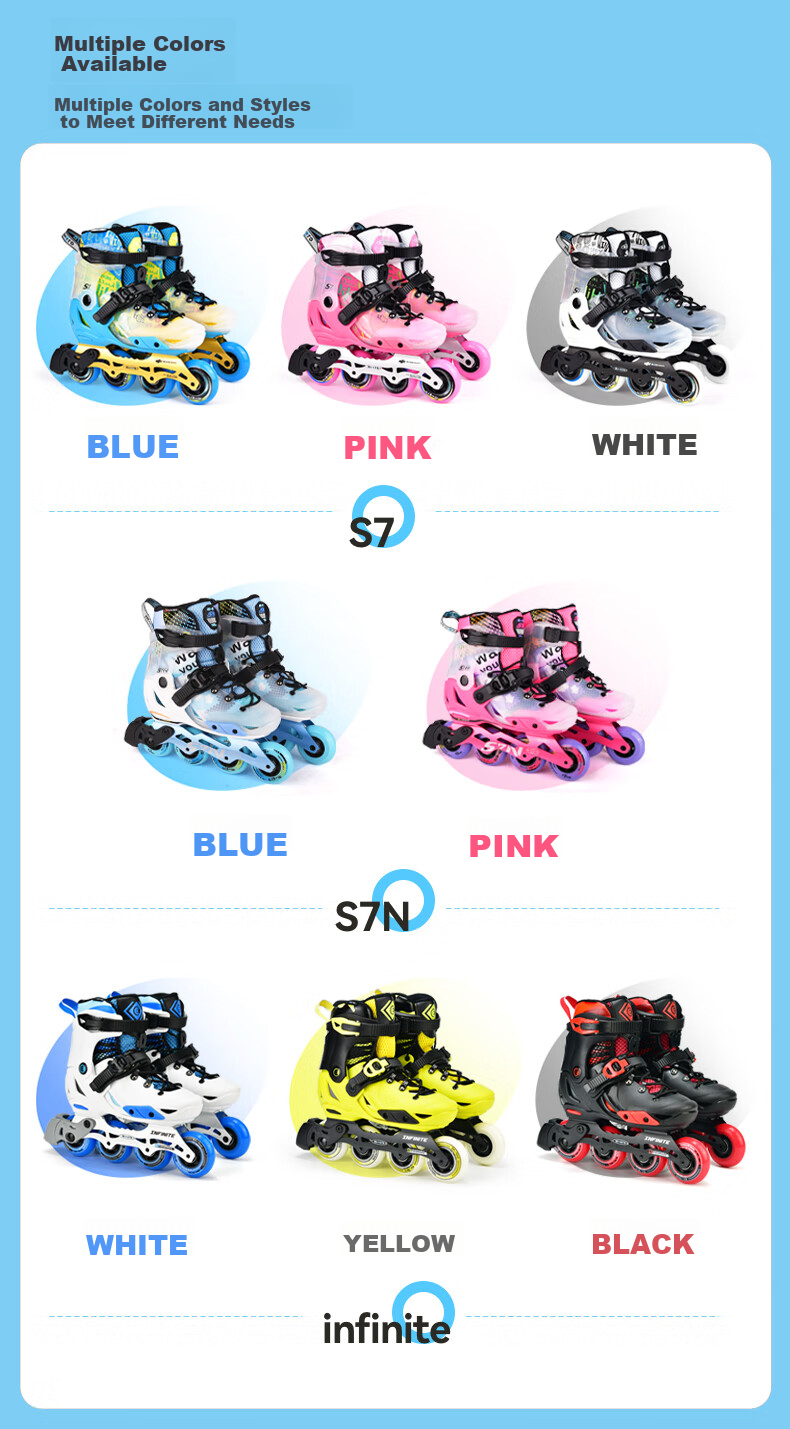 Micro Maiguo Roller Skates for Children, Boys And Girls, Beginner's Inline Skates with Adjustable Wheels, Hard Shell, Figure Skating Style, S7 Blue Package, Size M 3