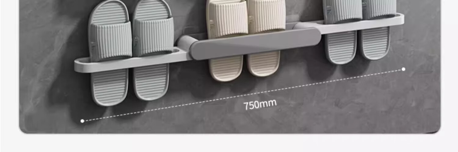 YOUQIN Bathroom Slipper Rack, No Drilling Required, Shoe Storage Organizer, Bathroom Storage Shelf, Door-Back Hanging Rack, Wall-Mounted Water-Draining Shoe Rack 22