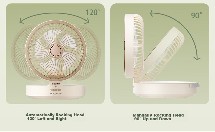 Xiyou Kitchen Wall-Mounted Fan, No Drilling Required, for Bed, Dormitory, Office Desk, Small Tabletop Rechargeable Electric Fan, Bathroom Air Circulator, Home-Use Mini Fa 7