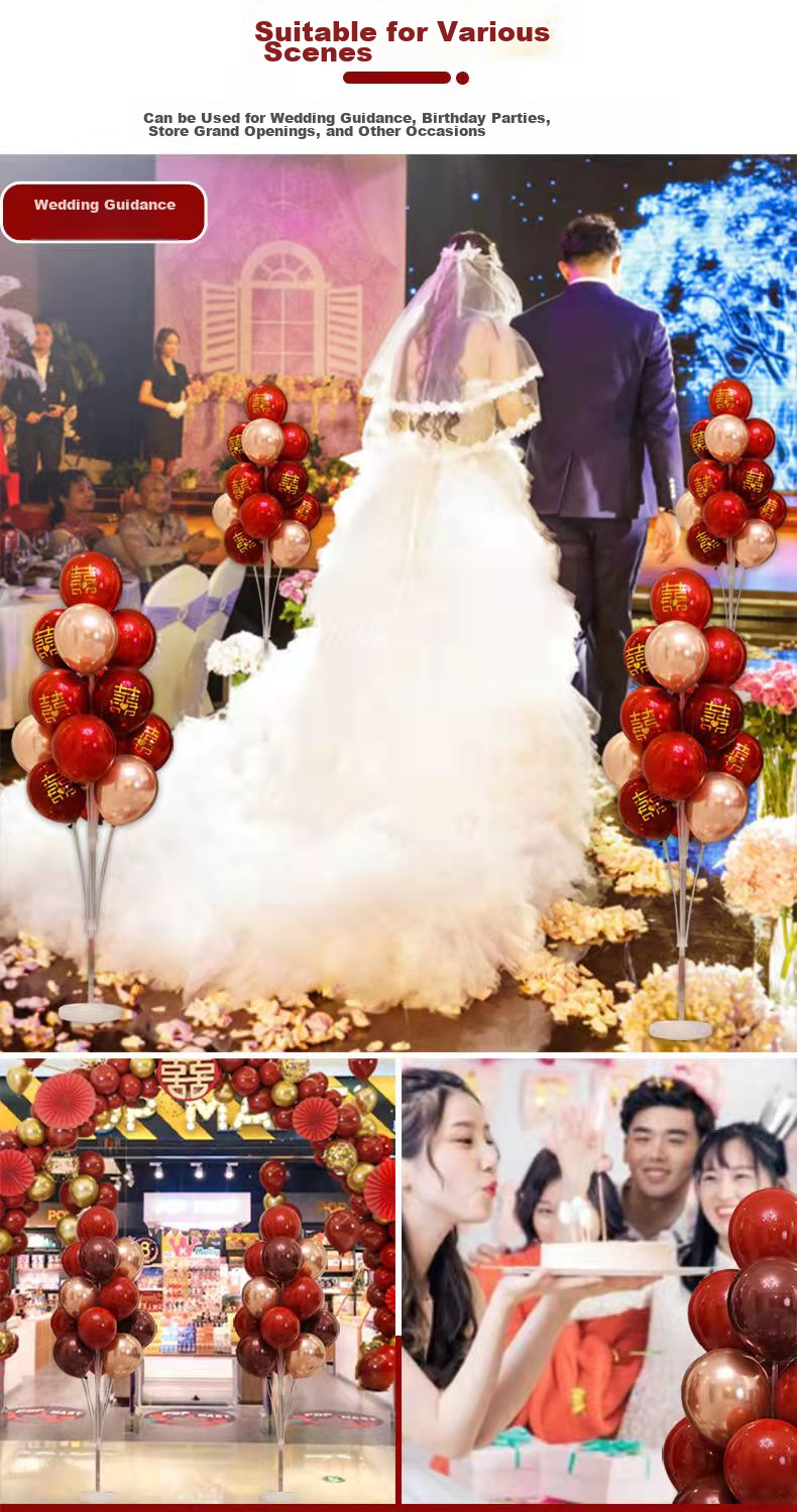 DiliCarr Wedding Room Floor Floating Balloon Stand Decorative Balloon Set for Engagement, Balloons for Bride And Groom's Bedroom And Living Room 9