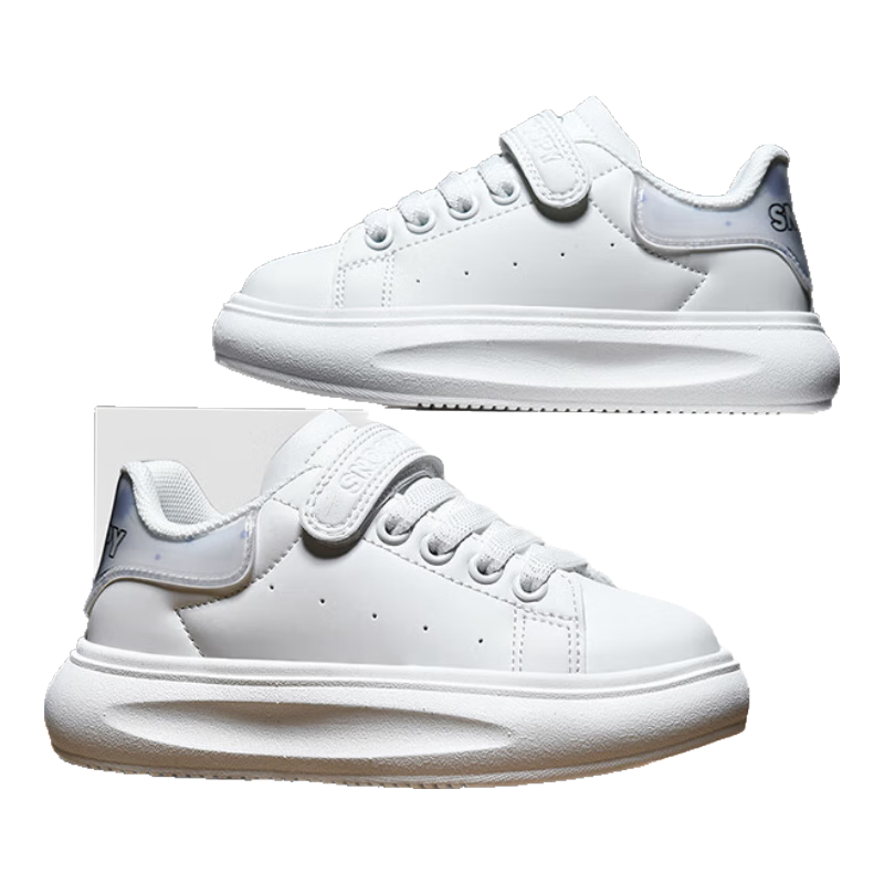 SNOOPY Children's Shoes, Kids' Sneakers, Versatile Low-Top Skateboard Shoes for Boys And Girls, Student White Shoes, 0222 White, Size 28