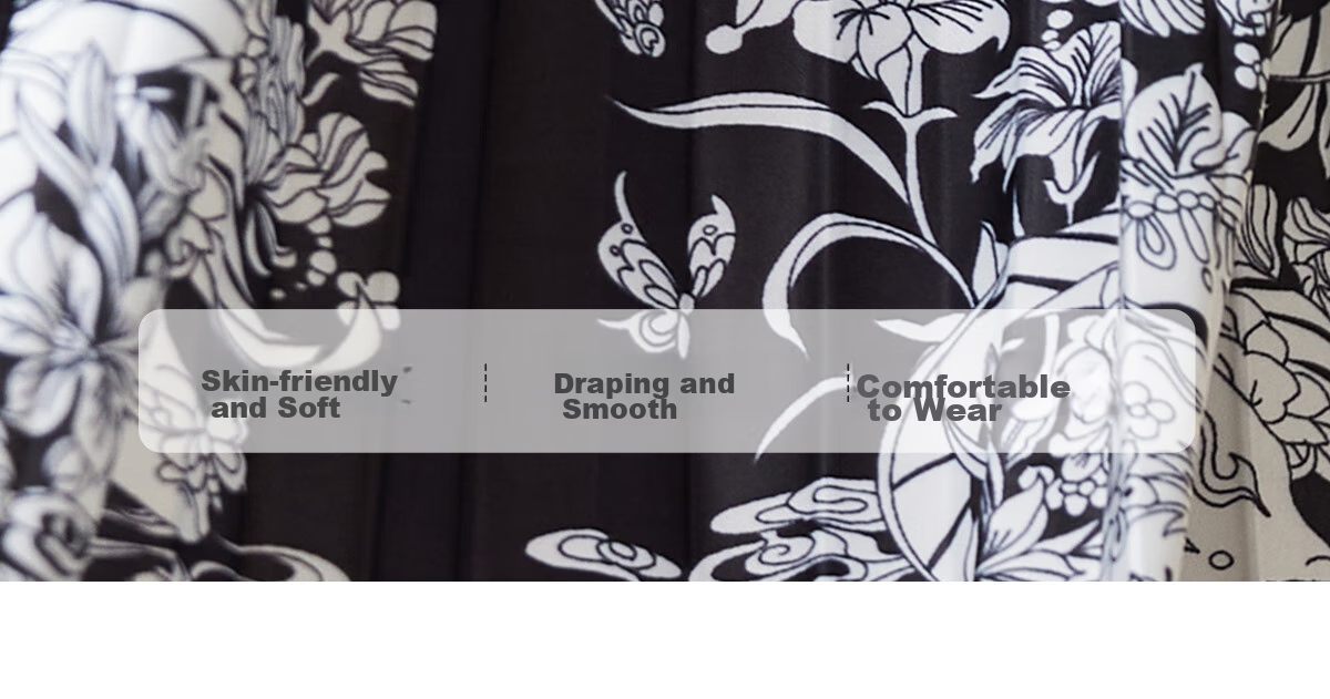 Chushen Oriental Minimalist-Style New Chinese-Style Midi Skirt for Women, Printed High-Waist A-Line Pleated Improved Horse-Face Skirt S143B1423 7