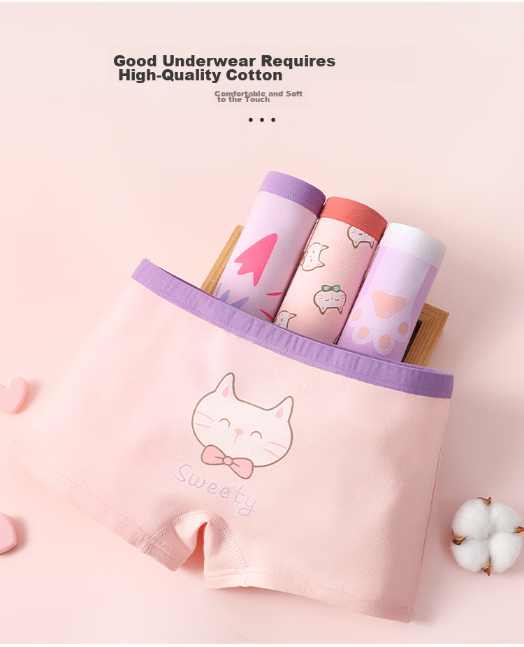 LangSha Girls' Antibacterial Cotton Boyshort Underwear, No Wedgie, for Toddlers And Young Girls, Size 120 8
