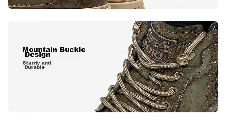 CAMEL Brand Martin Boots, Outdoor Casual Work Boots, British Style Motorcycle Men's Shoes, P14W342602, Khaki, Size 40 24