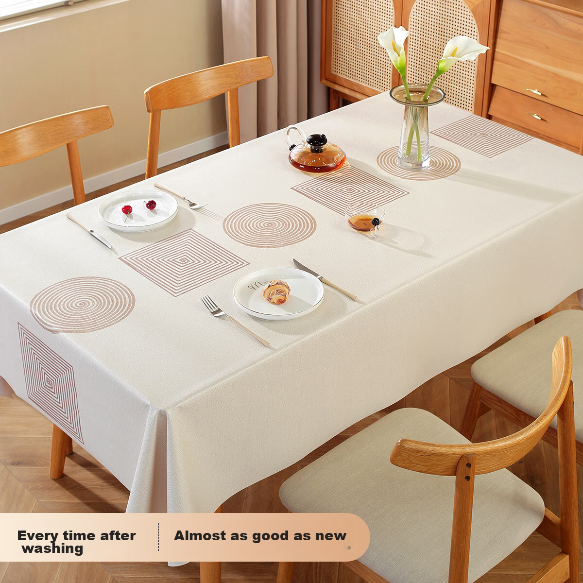 Скатерть Ali Tablecloth, водонепроницаемая, маслостойкая, термостойкая, ПВХ, прямоугольная, 90x140 см, дизайн "Счастливый шар"