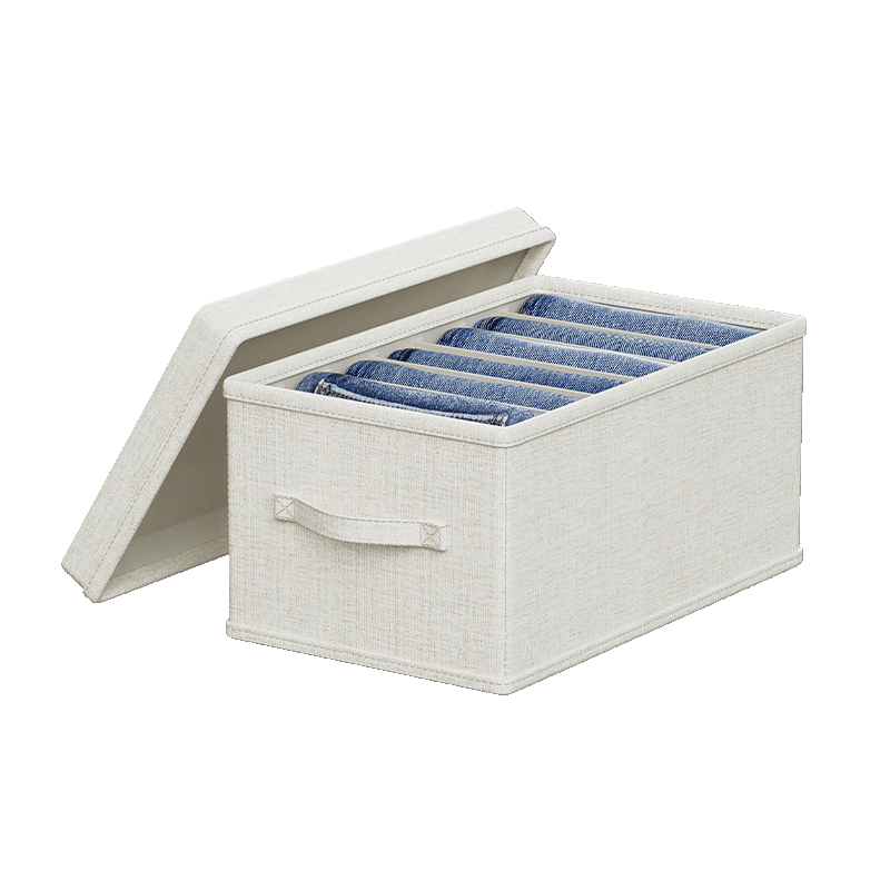 Bonny Meijia Tianshan Cotton Linen Clothes Storage Box Household Wardrobe Dustproof Storage Container Without Compartments and Lid