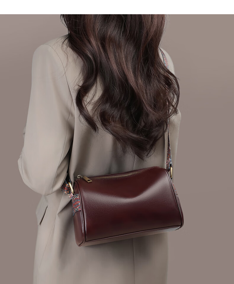 Aiqinghai Leather Handbag, Women's Crossbody Bag, Shoulder Bag, Pillow Bag, Brand Birthday Mother's Day Gift, Practical Present for Mom 1