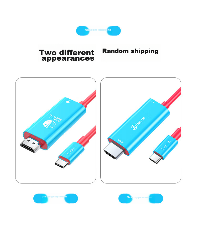 BIAZE Switch Portable Dock HDMI Cable, NS Screen Mirroring to TV, OLEDS Screen Mirroring Converter Dock Accessory, Game Console Adapter Video Expansion, NS Screen Mirroring Cable 14